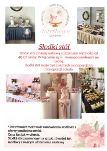 Cennik słodkich stołów w ofercie Torcikowo u Pauliny